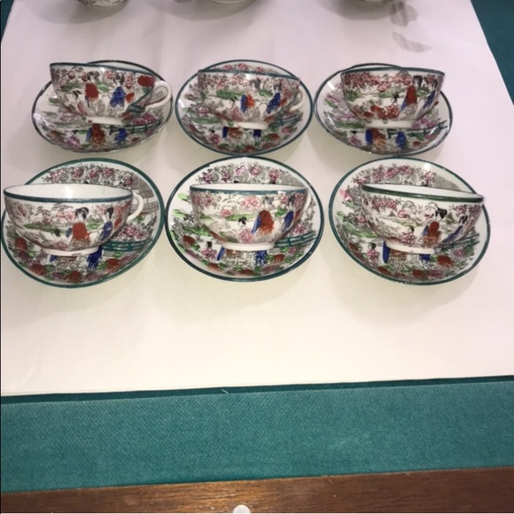 (16) PIECE SET Japanese Porcelain Geisha Girls - Picture 7 of 14